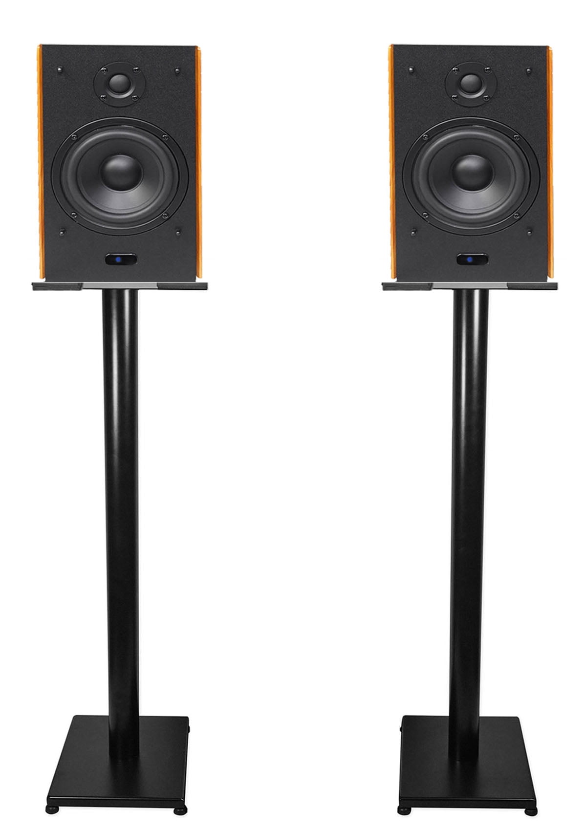 (2) Rockville HD5 5" Powered Bookshelf Speakers Bluetooth Monitors w/37" Stands
