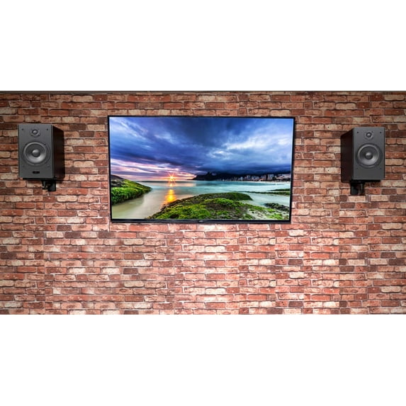 2) Rockville HD5B 5" 150w RMS Powered Bluetooth Bookshelf Speakers+Wall Brackets