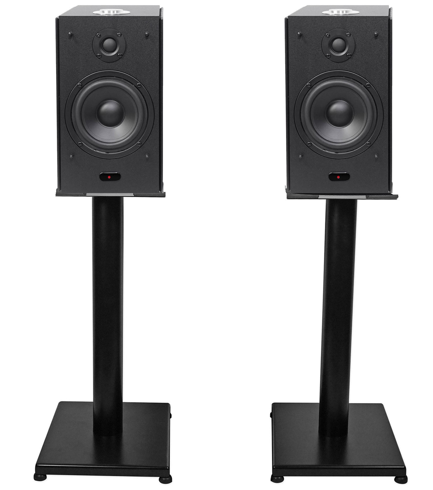 (2) Rockville HD5B 5" Powered Bookshelf Speakers Bluetooth Monitors w/21" Stands