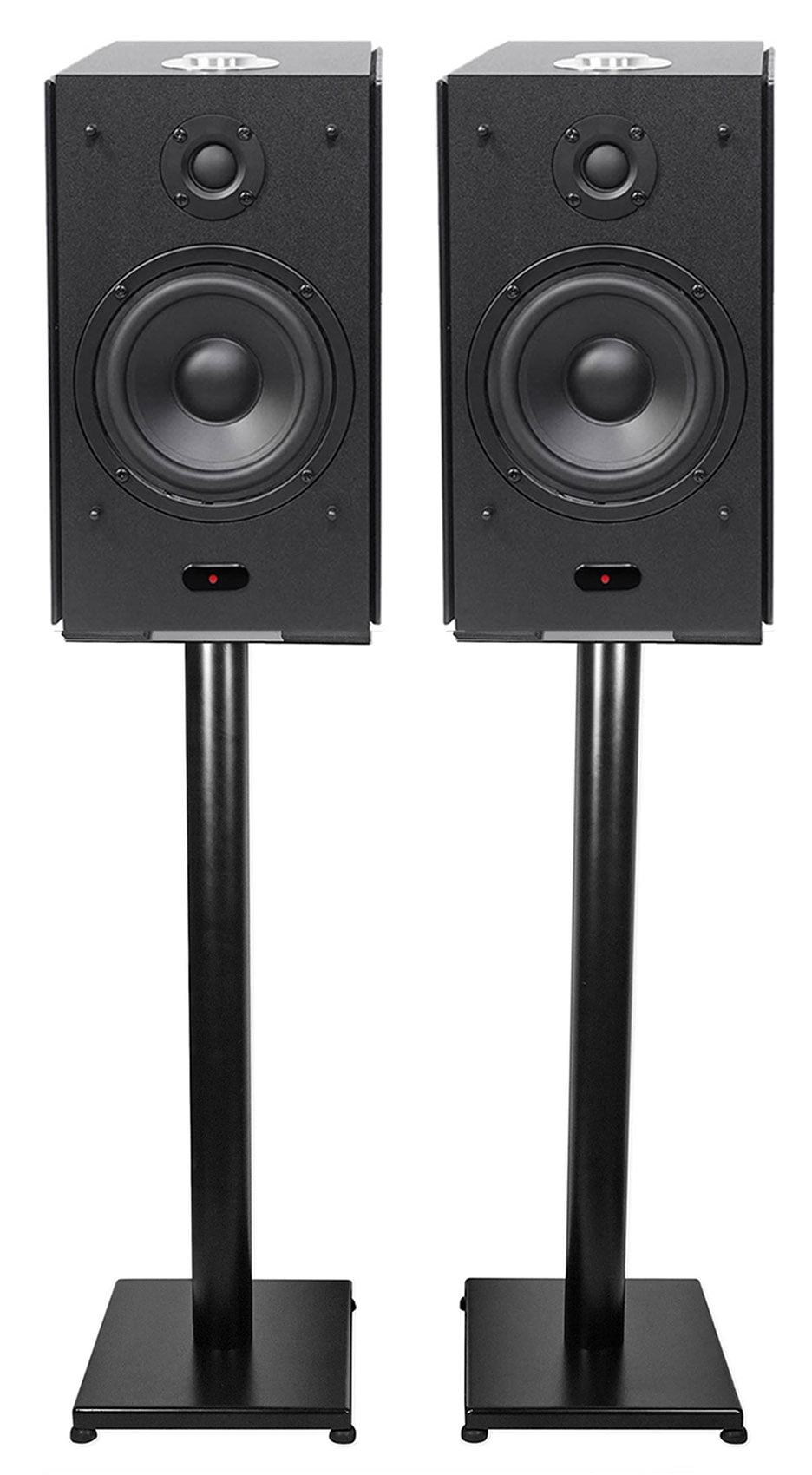 (2) Rockville HD5B 5" Powered Bookshelf Speakers Bluetooth Monitors w/29" Stands