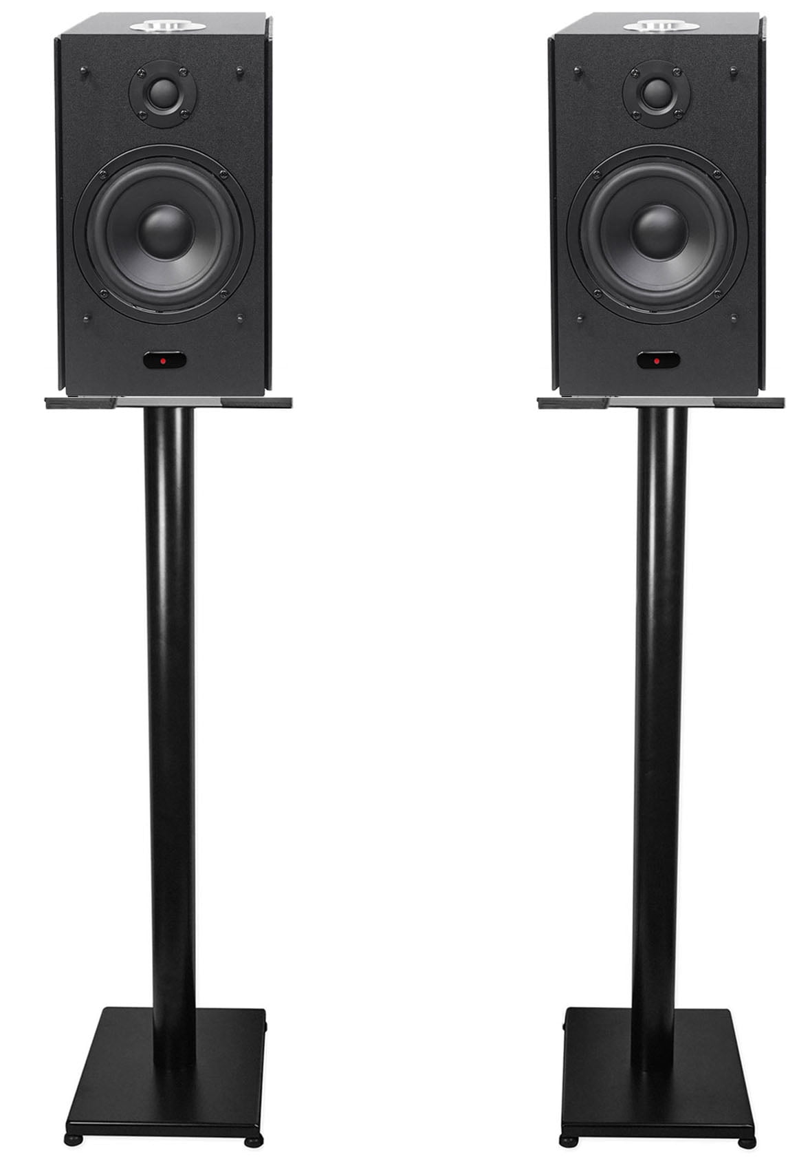(2) Rockville HD5B 5" Powered Bookshelf Speakers Bluetooth Monitors w/37" Stands