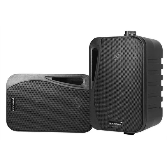 (2) Rockville HP4S BK Black 4" Outdoor/Indoor Swivel Wall Mount Home Speakers
