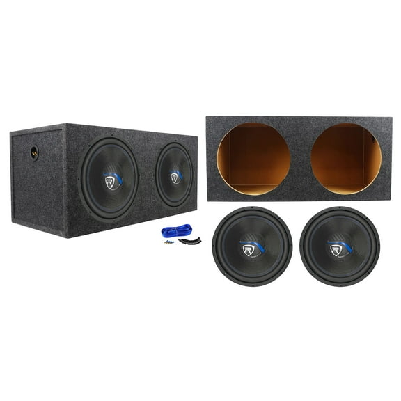 (2) Rockville K5 W15K5S4 15" 2000 Watt Car Subwoofers+Sealed Sub Box Enclosure