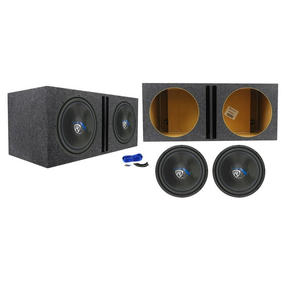 (2) Rockville K5 W15K5S4 15" 2000 Watt Car Subwoofers+Vented Sub Box Enclosure