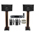 thumbnail image 1 of (2) Rockville KPS10 1200w Karaoke/Pro Speakers+Bluetooth Amp+36" Stands+(2) Mics + Rockville R14GSBR100 Red/Blk 14 Gauge 100' Ft. Mini Spool Car Audio Speaker Wire, 1 of 14