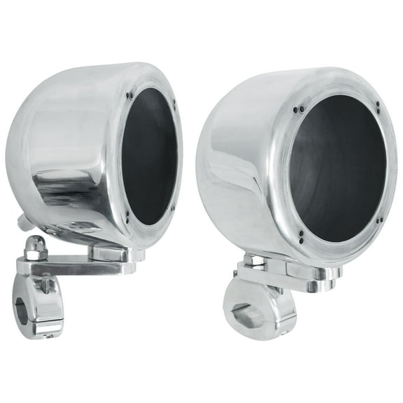 2 Rockville MAC40S 4" Chrome Swivel Aluminum Tower Handlebar Speaker Pods ATV/UTV