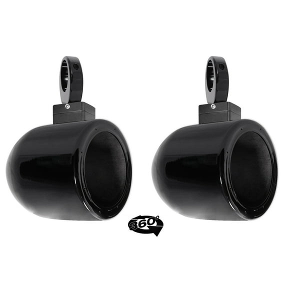 2) Rockville MAC65B 6.5" 360 Swivel Black Aluminum Wakeboard Tower Speaker Pods