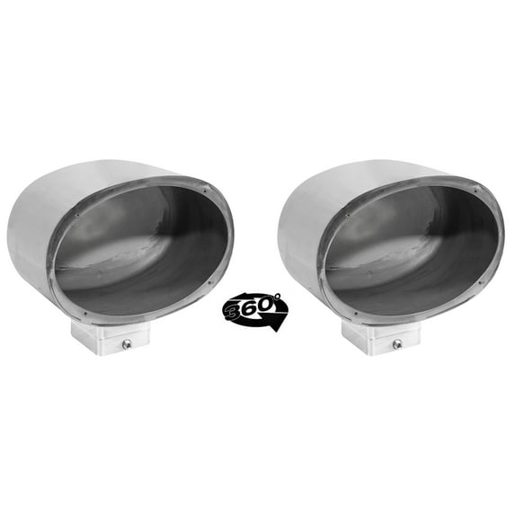 (2) Rockville MAC69S 6x9" 360° Degree Swivel Chrome Surface Mount Speaker Pods