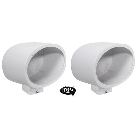2) Rockville MAC69W 6x9" 360° Swivel White Aluminum Surface Mount Speaker Pods