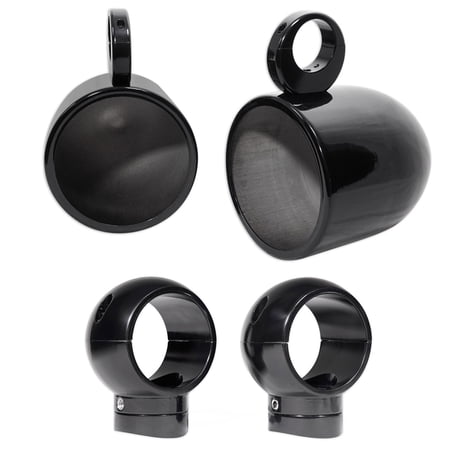 (2) Rockville MAC90B 8" 360 Degree Swivel Marine Wakeboard Tower Speaker Pods