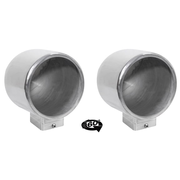(2) Rockville MAC90S 8" 360 Degree Swivel Chrome Surface Mount Speaker Pods
