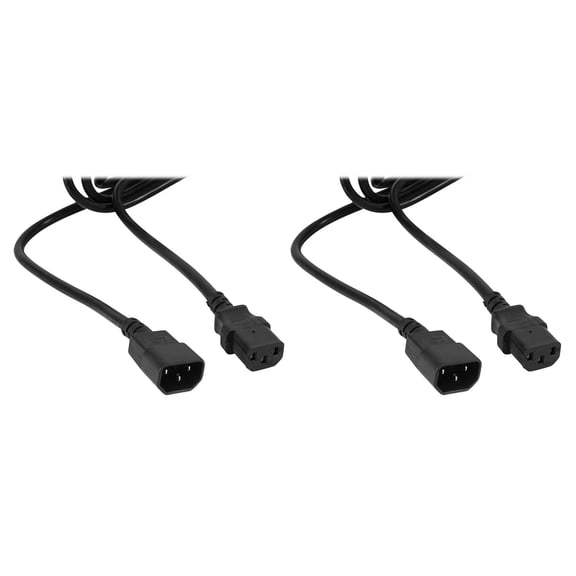 Rockville RCN16-10 10 Ft IEC Male to Female Power Link Cable, 16 Gauge 3 Wire, Indoor Outdoor, for Light Fixture Daisy Chain, 2-piece