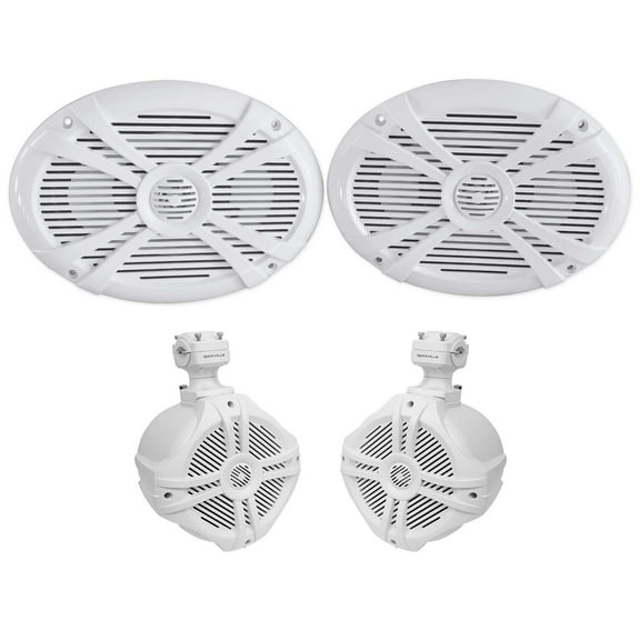 (2) Rockville RMSTS69W 6x9 1000w Waterproof Marine Boat Speakers+(2) Wakeboards
