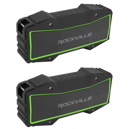 (2) Rockville ROCK EVERYWHERE Portable Bluetooth Speakers Wireless Stereo Sound