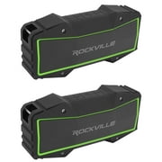 2 Rockville ROCK EVERYWHERE Portable Bluetooth Speakers Wireless Stereo Sound