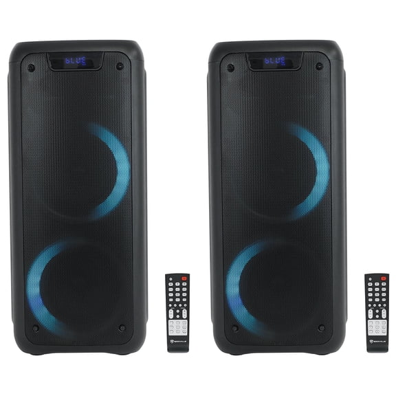 (2) Rockville ROCK PARTY 6 Dual 6.5" Wireless Linking Battery Powered Speakers
