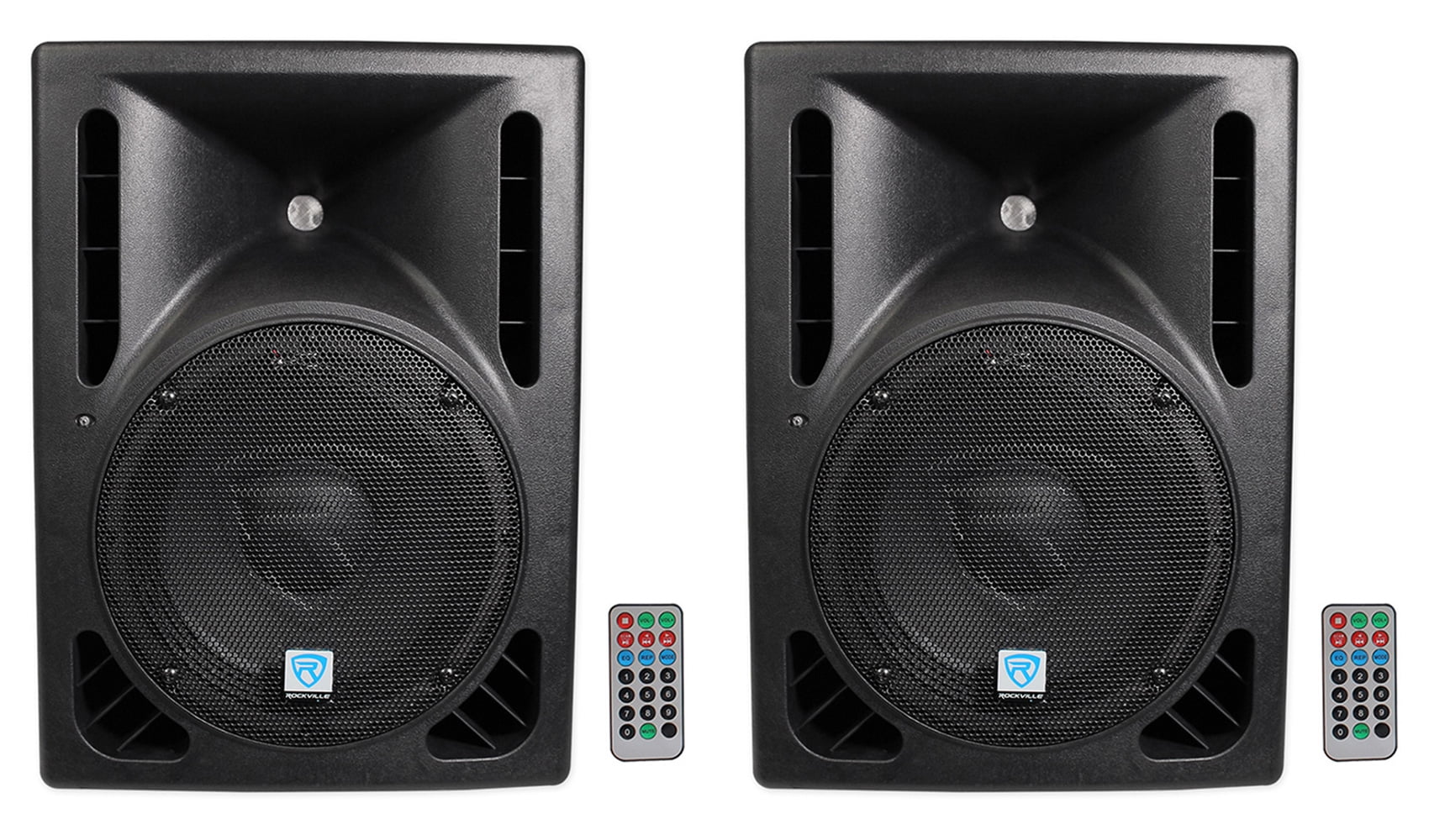 (2) Rockville RPG10BT 10" Powered DJ PA Speakers BlueTooth, USB, SD - 1200w
