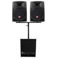 thumbnail image 1 of (2) Rockville RPG12 12" Active DJ PA Speakers+Dual Mount+15" Powered Subwoofer, 1 of 27