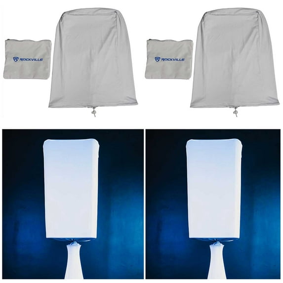 (2) Rockville RSC158W White 15 inch PA DJ Speaker Cover Scrims 4 Wedding Church Club