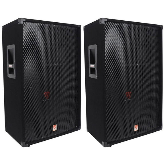 (2) Rockville RSG15 15 3-Way 1500 Watt 8-Ohm Passive DJ/Pro Audio PA Speaker