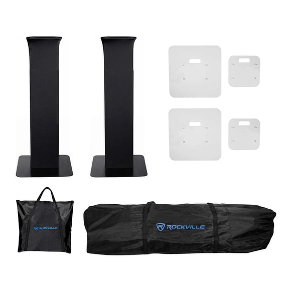 (2) Rockville RTP32B Black or White Totem Moving Head Light Stands+Scrims+Bag
