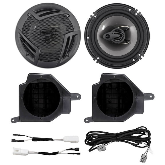 2 Rockville RV6.3A Speakers+Enclosures Fits 2020+ Jeep Gladiator/18+ Wrangler JL