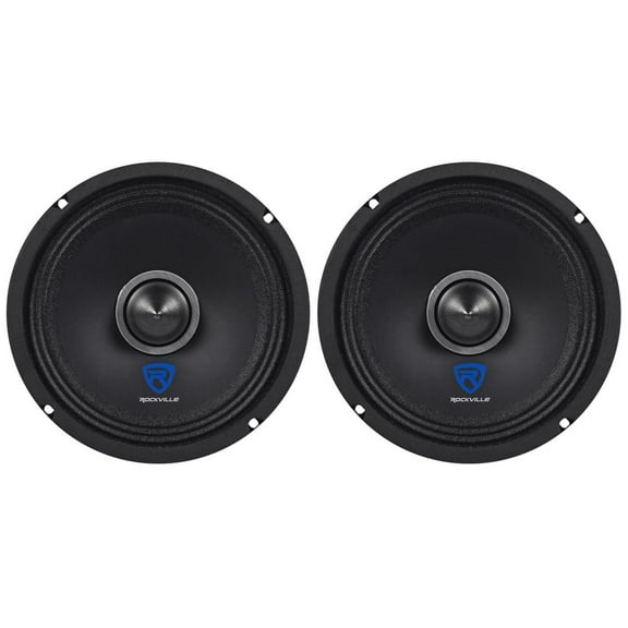 (2) Rockville RXM68 6.5" 300w 8 Ohm Mid-Range Drivers Car Speakers, Mid-Bass