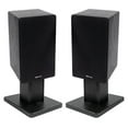 thumbnail image 1 of (2) Rockville RockShelf 68B Black 6.5" Home Bookshelf Speakers+8" Speaker Stands, 1 of 11