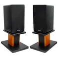 thumbnail image 1 of (2) Rockville RockShelf 68B Black 6.5" Home Bookshelf Speakers+8" Wood Stands, 1 of 11