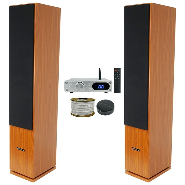 2) Rockville RockTower 64C Home Audio Tower Speakers+Bluetooth Amp+Wifi