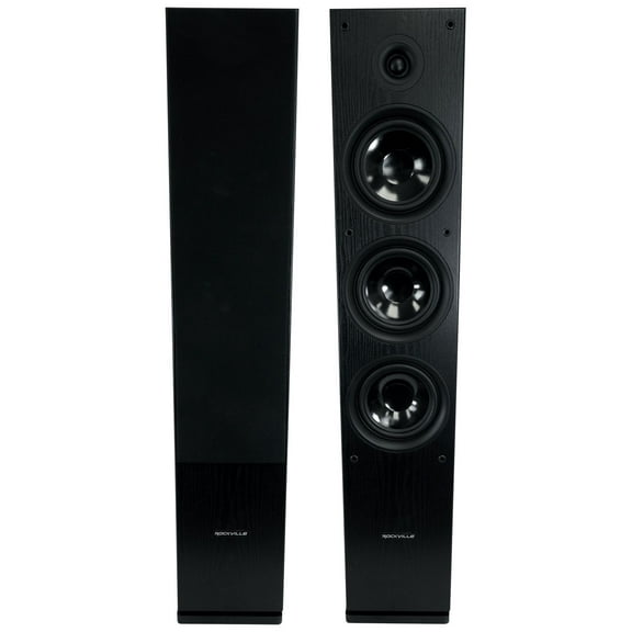 (2) Rockville RockTower 68B Black Home Audio Tower Speakers Passive 8 Ohm