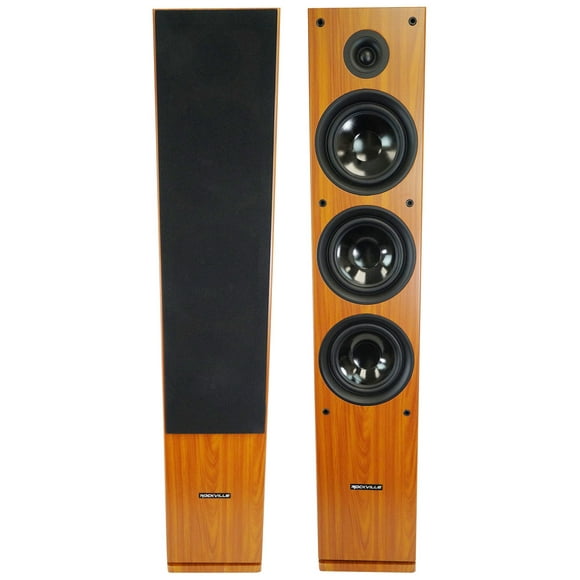 (2) Rockville RockTower 68C Classic Home Audio Tower Speakers Passive 8 Ohm