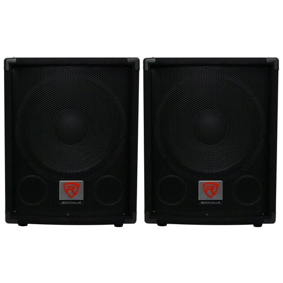 2) Rockville SBG1124 12" 600 Watt Passive 4-Ohm Pro DJ Subwoofers,MDF/Pole Mount
