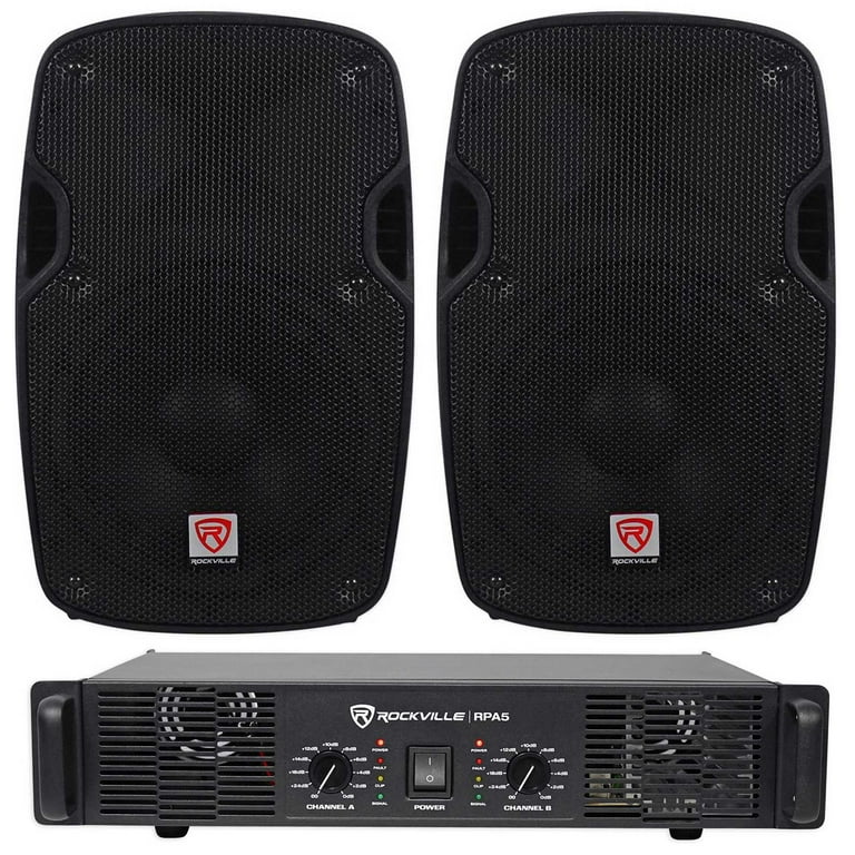 2) Rockville SPG88 8“ 800W Ohm PA Speakers ABS Cabinet+RPA4