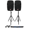 thumbnail image 1 of (2) Rockville SPGN124 12" Passive 2400W DJ PA Speakers+Stands+Cables+Carry Bag, 1 of 16