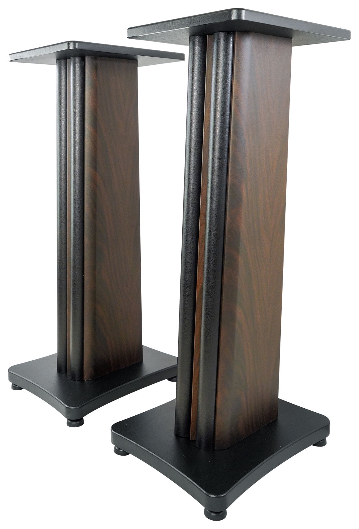 (2) Rockville SS28D Dark Wood Grain 28" Speaker Stands Fits JBL 104SET-BT