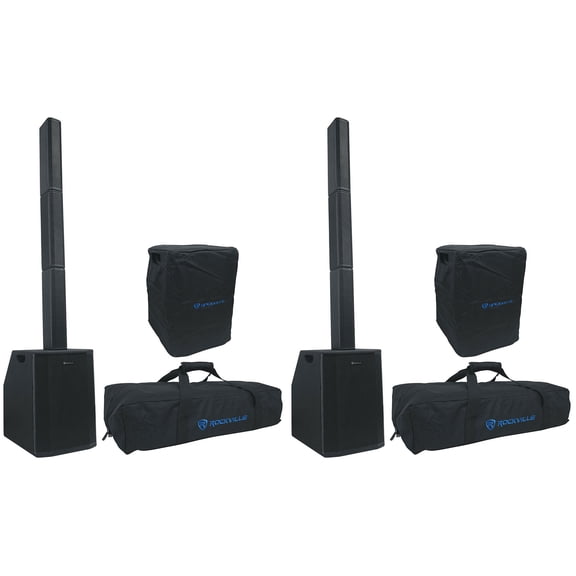 (2) Rockville TITAN ARRAY SYSTEM Wireless Linking Column Array Speakers + Subs
