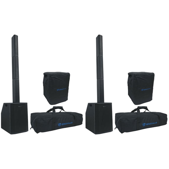 (2) Rockville TITAN ARRAY SYSTEM Wireless Linking Column Array Speakers + Subs