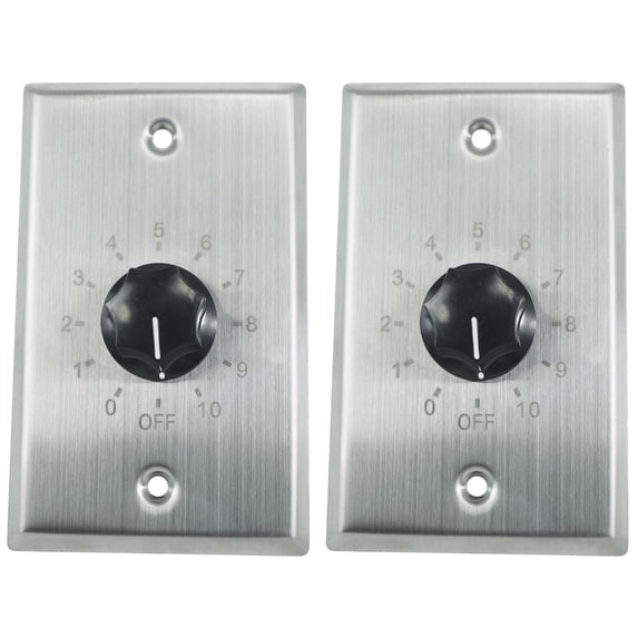 2 Rockville VOL70200 SS 200w 70v Stainless Wall Volume Controls Zone ...
