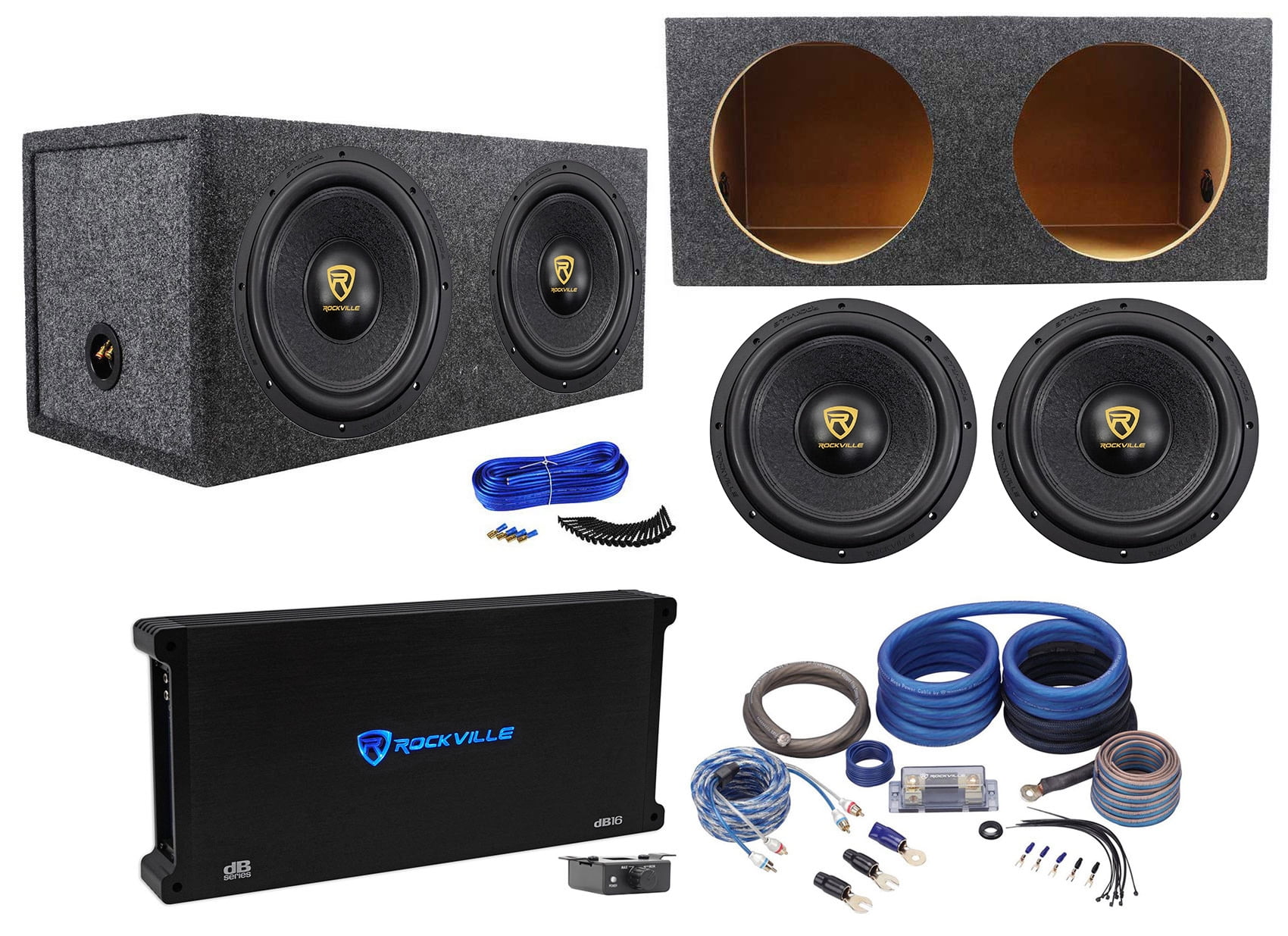  Rockville RVB10.1A 10 pulgadas 500W Subwoofer de coche