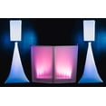 thumbnail image 1 of (2) Rockville White 8" PA DJ Speaker Covers+Scrims+Stands+Lights+Event Facade, 1 of 14