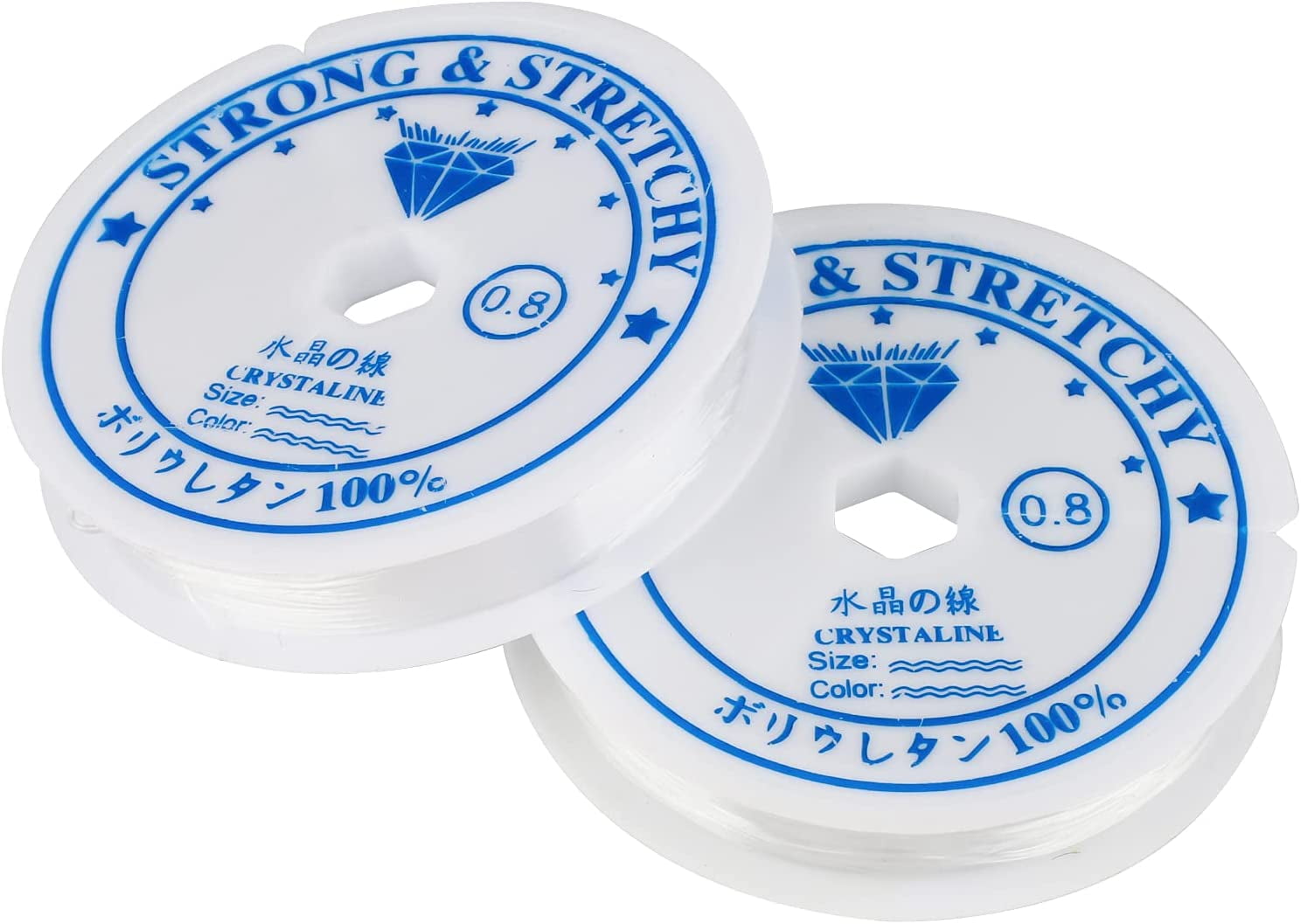 2 Roll 0.8mm Elastic String, Stretchy Bracelet String Crystal String ...