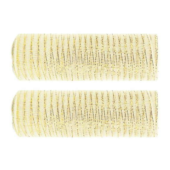 2 Roll 10 Yards Christmas Wired Ribbon Holiday Wreath Ribbons Glitter Crafts Decorations Xmas Tree Garland Diy Mesh Ribbon Glitter Ribbon