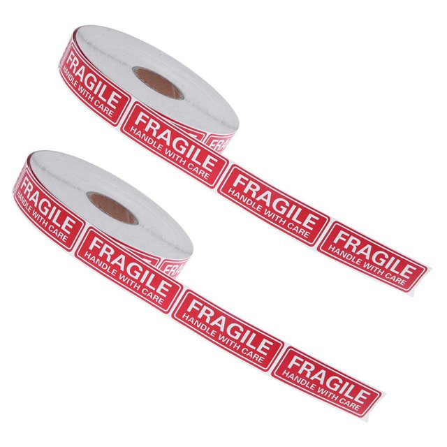 2 Roll/1000Pcs Fragile Stickers Fragile Handle with Care Labels for