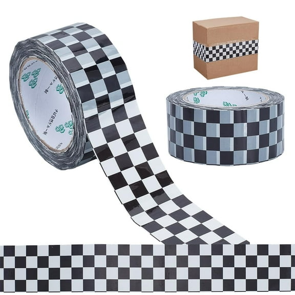 2 Roll 218.7 Yards Black Tartan Packing Tape 1.9 Inch Wide Shipping Tape Designer Printing Packing Decorative Tape for Scrapbooking Craft Present Packing Box Supplies Black DIY