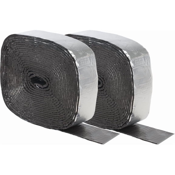 2 Roll 32.8 Ft x 3 Inch Pipe Wrap Insulation Tape, Self Adhesive Foam and Foiled Fiberglass Insulating Wrapper, Ceramic Water for Cold Freezing Weather