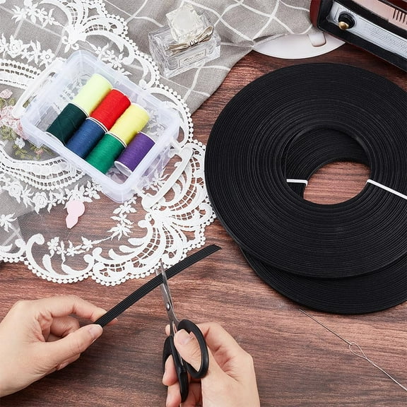2 Roll 45 Yards High Density Polyester Boning for Sewing Sew Through Plastic Sewing Corset Boning for Wedding Party Bridal Gowns Dress Polyester Wire Boning Black 10mm