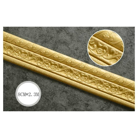 2 Roll 90"x 3" Self Adhesive Flexible Foam Molding Trim, 3D Sticky Decorative Wall Lines Wallpaper Border for Home, Office, Hotel DIY Decoration