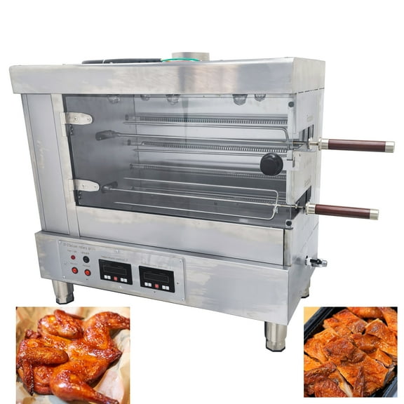 2-Roll Chicken Rotisserie Oven Machine Electric Rotates Electric Heating Commercial Without Plug 220V
