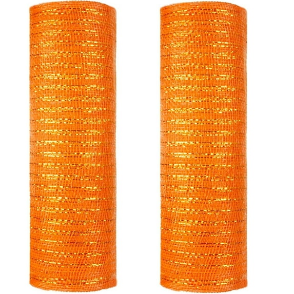 2 Roll Christmas Poly Mesh Ribbon,Bexikou Christmas Wired Edge Ribbon 10 Inch x 30 feet Poly Deco Mesh Ribbon for Christmas Holiday Craft Wreaths Decorating